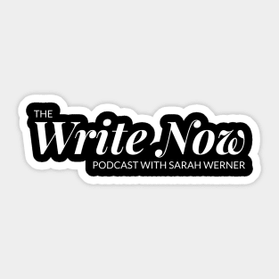 Write Now Logo - White Ink Sticker